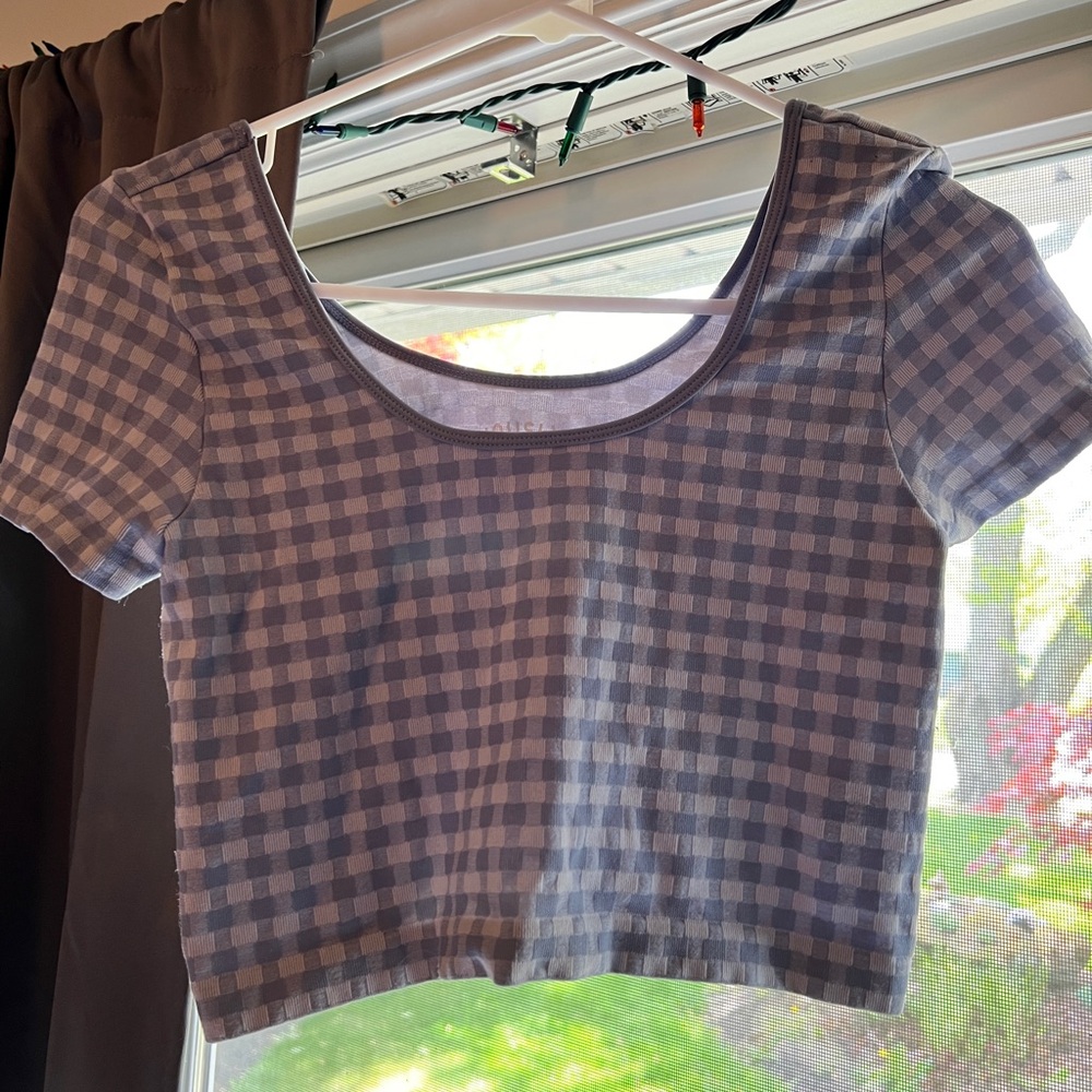 Aeropostale blue plaid crop top